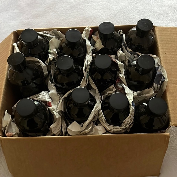 Amber Glass Other - 12 AMBER ROUND GLASS   8 oz BOTTLES round